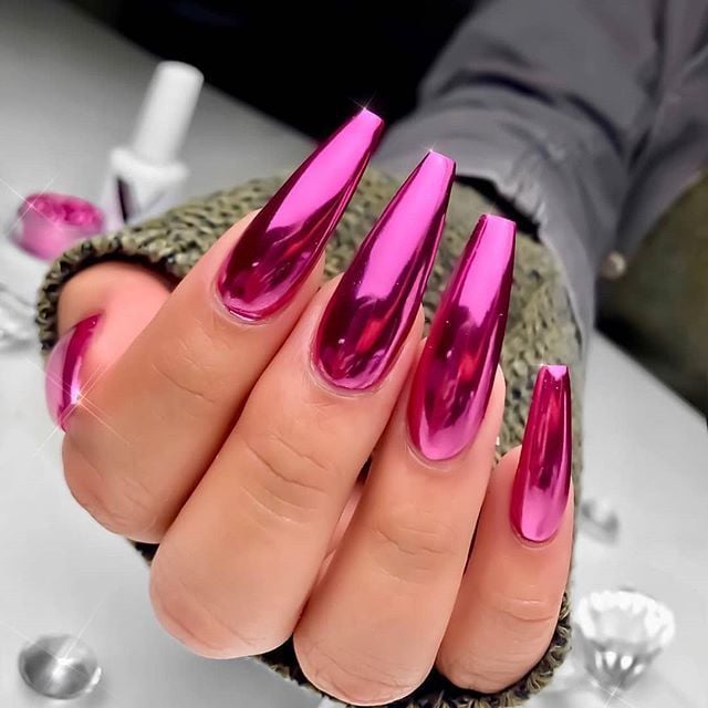 2024 Glamorous Metallic Mirror Chrome Nail Art Polish
